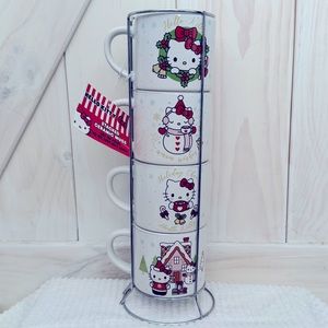 NWT HELLO KITTY 4 PIECE CHRISTMAS MUG SET